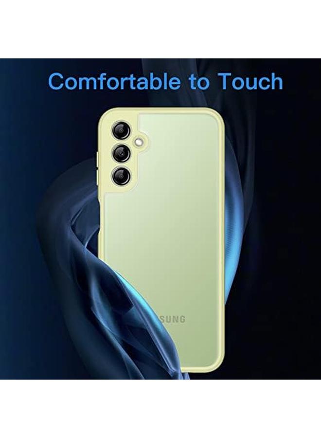 جي تيك جراب غير لامع لهاتف Samsung Galaxy A14 4G 5G مقاس 6.6 بوصة مع ظهر شفاف غير لامع وغطاء هاتف نحيف مضاد لبصمات الأصابع باللون الليموني - Image 2