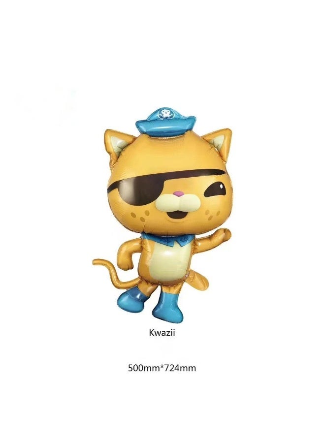Party Octonauts cartoon aluminum foil balloons for children's birthday party decorations, ocean baby animated background wall arrangement balloon set - Image 2