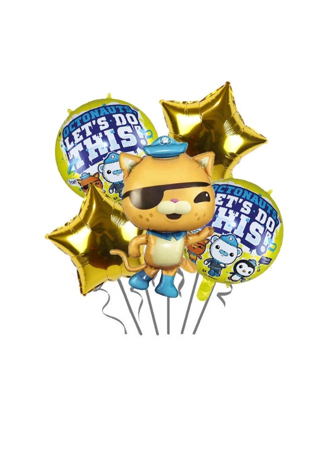 Party Octonauts cartoon aluminum foil balloons for children's birthday party decorations, ocean baby animated background wall arrangement balloon set - Image 1
