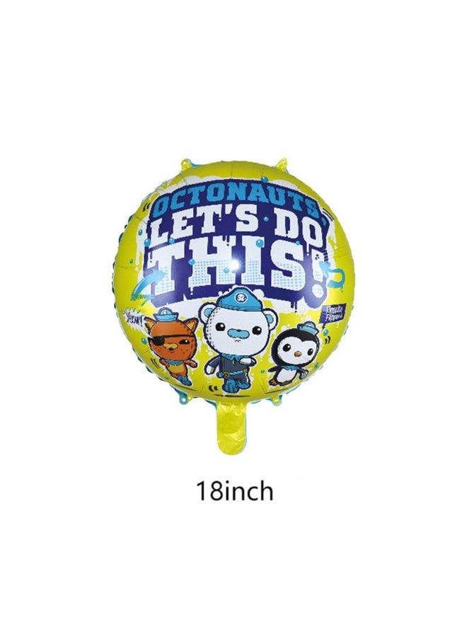 Party Octonauts cartoon aluminum foil balloons for children's birthday party decorations, ocean baby animated background wall arrangement balloon set - Image 3
