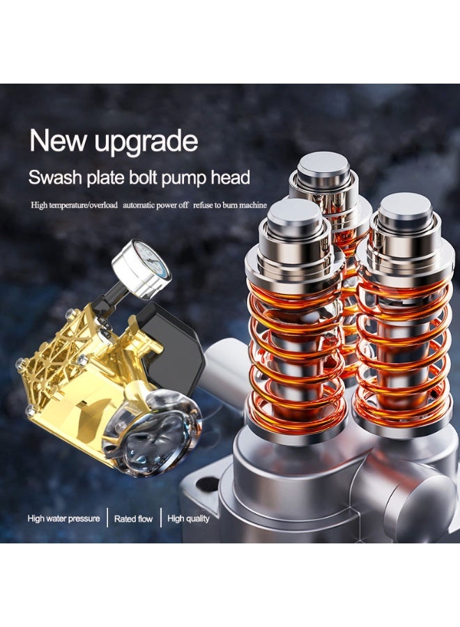 بلو فاير غسالة ضغط عالي كهربائية 1800 واط بقوة 120 بار (ذروة 8800 واط) مع مسدس رغوة وأنبوب 8 أمتار - مثالية لتنظيف السيارات، الدراجات، الأفنية، والواجهات الخارجية للمنزل بقوة محترفة - Image 5