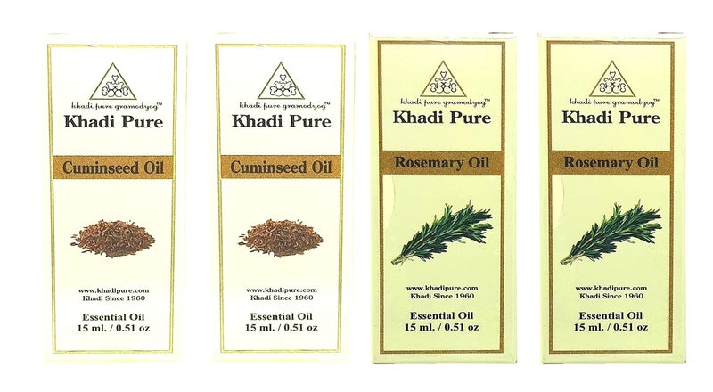 Khadi Pure Gramodyog Khadi Pure Cuminseed Rosemery Essential Oil 15 Ml Pack Of 4  - Image 1