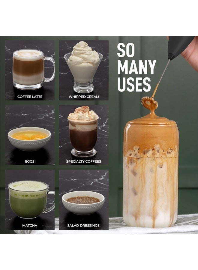 Zulay Kitchen عصا رغوة الحليب من سلسلة Executive - حامل مطور ومحسن - هدية قهوة مثالية - صانع رغوة قهوة محمول باليد للاتيه - خلاط حليب كهربائي محمول للكابتشينو - Image 3