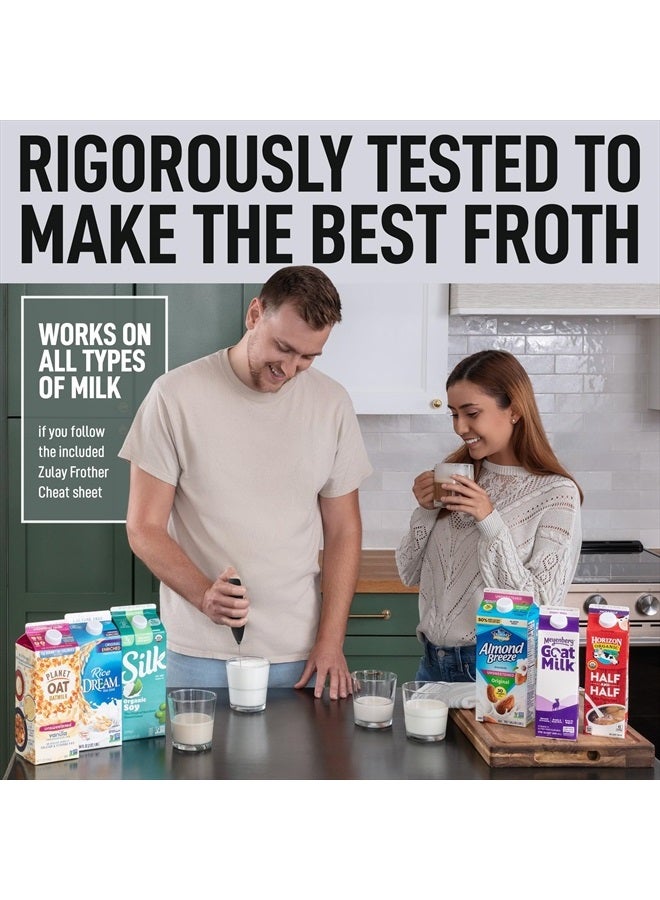 Zulay Kitchen عصا رغوة الحليب من سلسلة Executive - حامل مطور ومحسن - هدية قهوة مثالية - صانع رغوة قهوة محمول باليد للاتيه - خلاط حليب كهربائي محمول للكابتشينو - Image 4