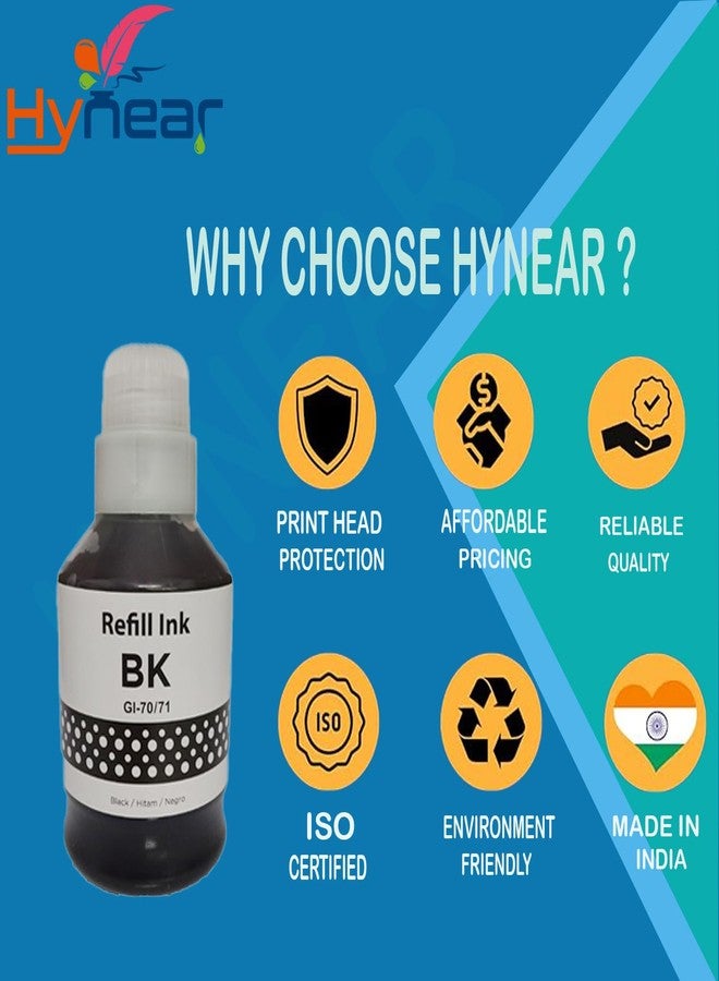 Hynear GI-70 Refil Ink Bottle Suitable for PIXMA GM2070, GM4070, G5070, G7070 Printers Black, Cyan, Magenta & Yellow(170ml X 1Bottle/Black + 70ml X 3Bottle/ Color) - Image 5