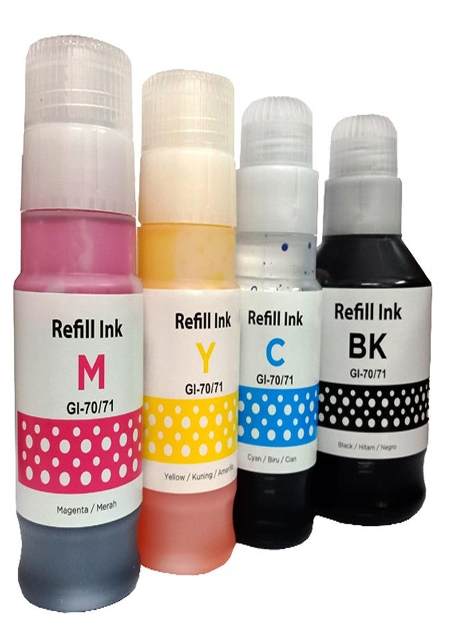 Hynear GI-70 Refil Ink Bottle Suitable for PIXMA GM2070, GM4070, G5070, G7070 Printers Black, Cyan, Magenta & Yellow(170ml X 1Bottle/Black + 70ml X 3Bottle/ Color) - Image 4