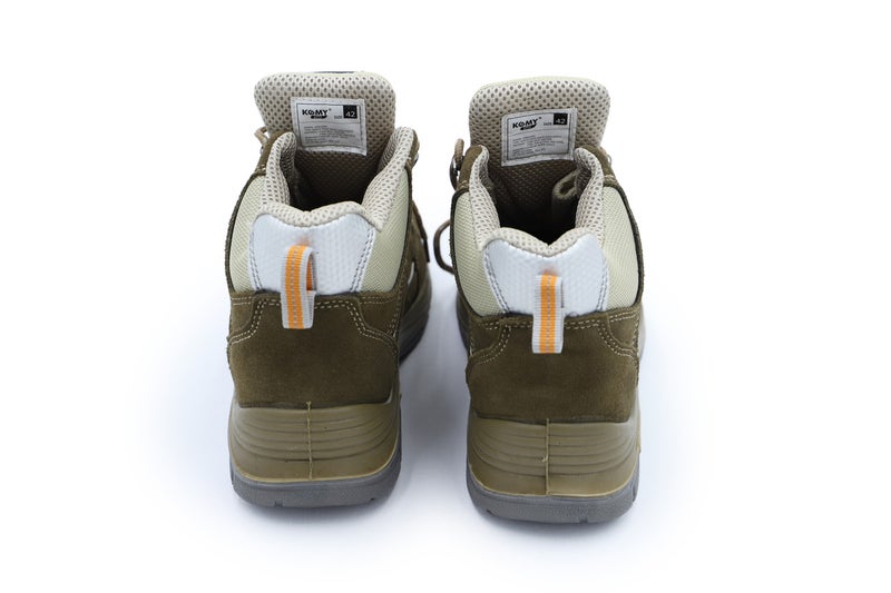 Komy Pro Series Premium Engineer High Ankle Safety Shoes S1PL SR Non Metalic, With Composite Toe Cap, Kevlar Midplate, Antistatic EVA , PU Dual Density Sole, Super Slip-Resistant ,  Breathable & Abrasion Resistant Mesh Lining & Brown Cow Suede Leather Upper  - Model No: KMS230M - Image 3