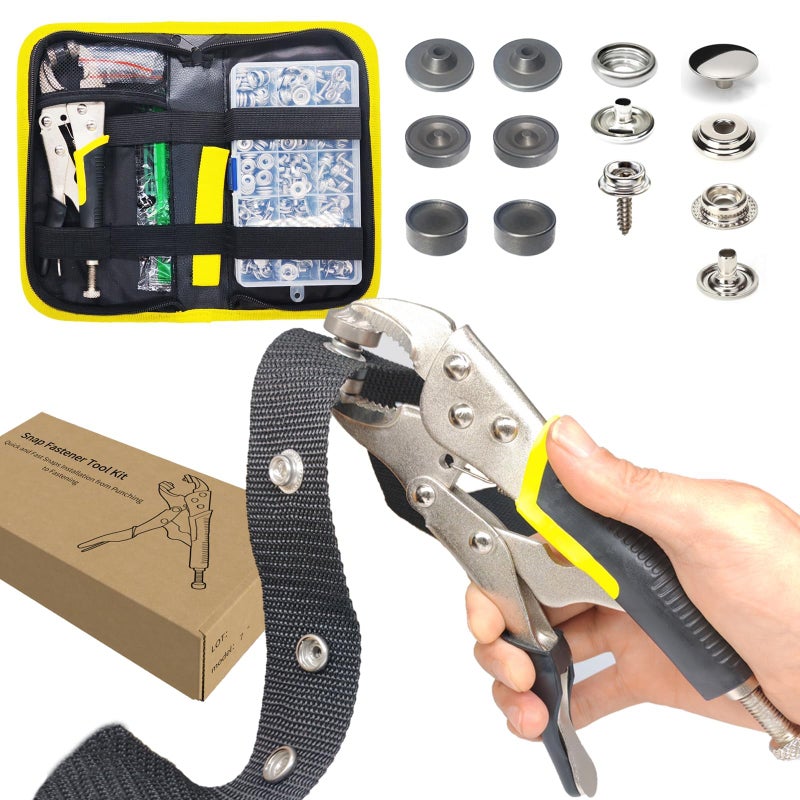 MinliGUY Snap Kit for Boat CoverCanvasTarpClothingFabricTonneau Heavy Duty Fasteners Pliers 15mm Metal Marine Snaps 60 Set DIY Tool to RepairInstall Stainless Steel Press StudScrew Button - Image 2