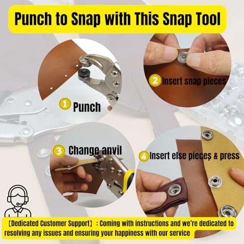 MinliGUY Snap Kit for Boat CoverCanvasTarpClothingFabricTonneau Heavy Duty Fasteners Pliers 15mm Metal Marine Snaps 60 Set DIY Tool to RepairInstall Stainless Steel Press StudScrew Button - Image 3