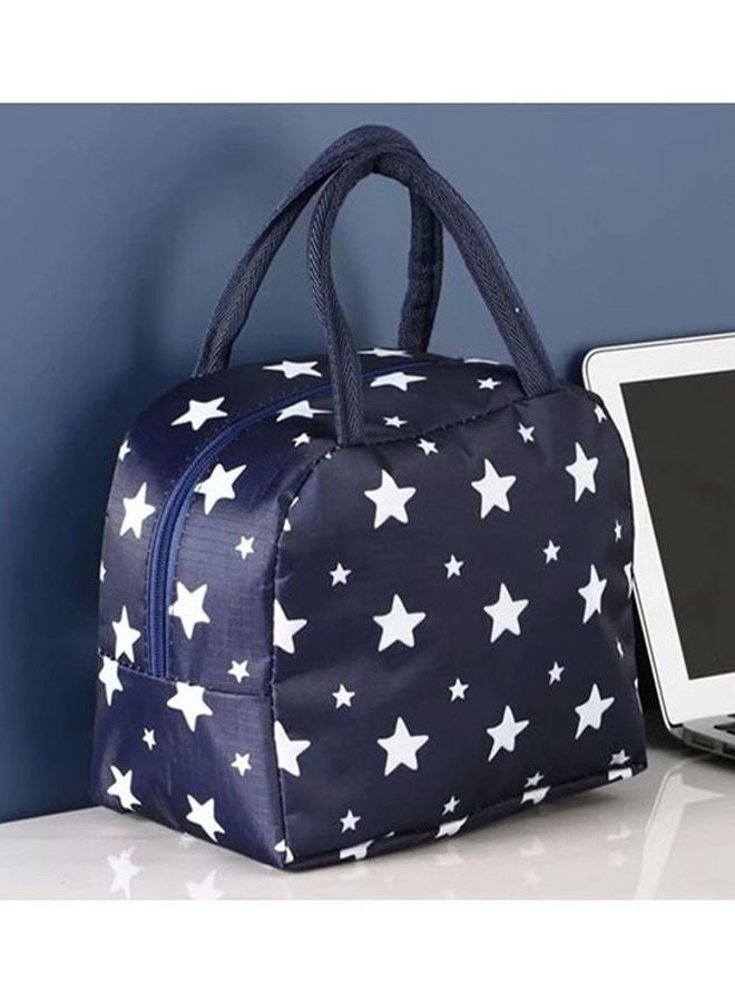 Y&D Star Print Insulated Lunch Bag Blue/White 23x21x13cm  - Image 2