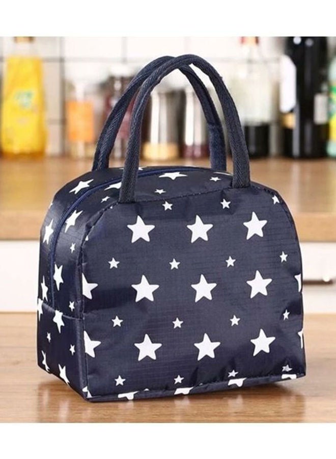 Y&D Star Print Insulated Lunch Bag Blue/White 23x21x13cm  - Image 3