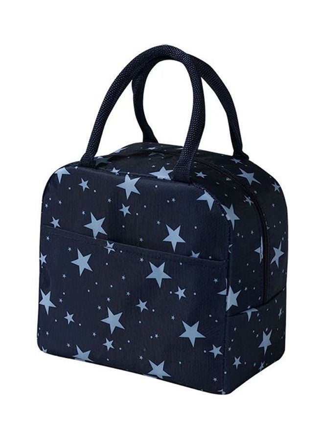 Y&D Star Print Insulated Lunch Bag Blue/White 23x21x13cm  - Image 1