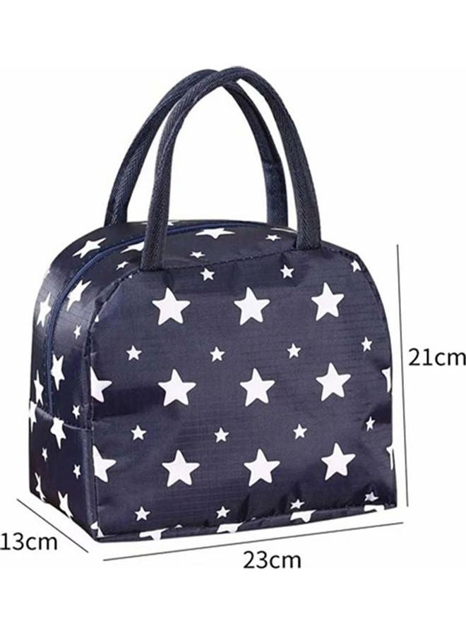 Y&D Star Print Insulated Lunch Bag Blue/White 23x21x13cm  - Image 5