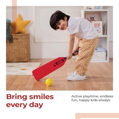Lifelong Foam Cricket Bat & Ball Set for Kids with Easy-Grip Handle | Safe Non-Toxic | Indoor & Outdoor Play Cricket-Kit for Kids 1–4 Years | Red - Image 5