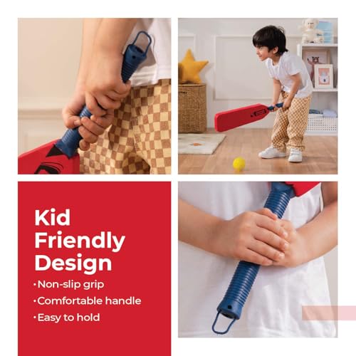 Lifelong Foam Cricket Bat & Ball Set for Kids with Easy-Grip Handle | Safe Non-Toxic | Indoor & Outdoor Play Cricket-Kit for Kids 1–4 Years | Red - Image 3