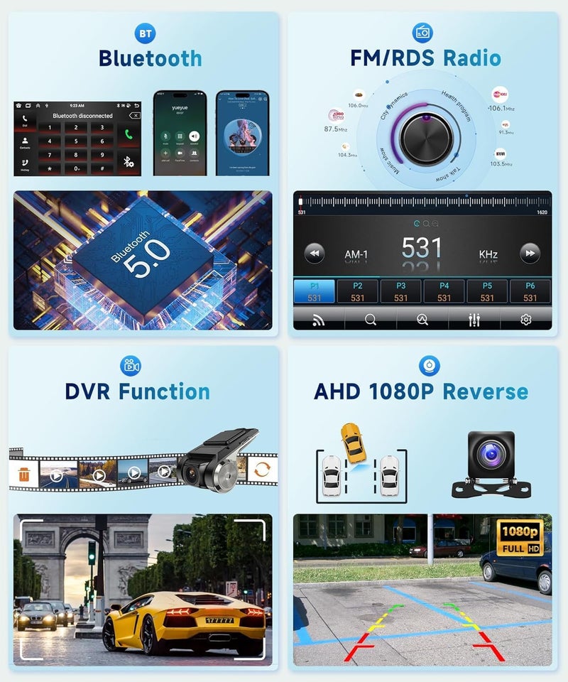 Podofo 8 CORE 4G+64G Car Radio Stereo for Honda Civic 2006-2011 with Wireless CarPlay/Android Auto, 10.1 Inch 1280 * 720P IPS Touch Screen Android 13 GPS WiFi Bluetooth 32-Band DSP HD Rear Camera - Image 5