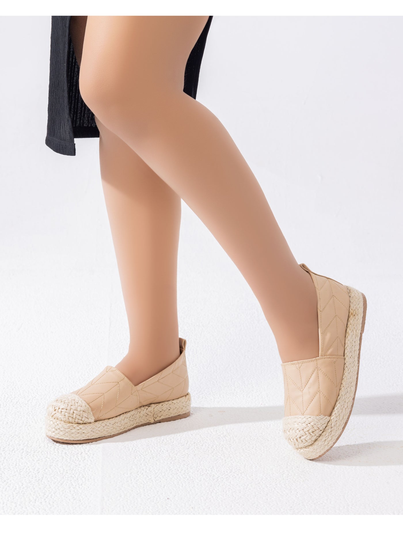 Ballerina Leather With Burlap BN-10 - Beige