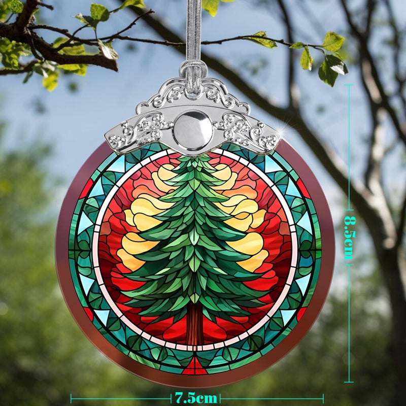 Jocidea Christmas الحلي الشجرة عيد الميلاد ديكور الحلي لعيد الميلاد شجرة عيد الميلاد الحلي الزخارف الزجاج ملون الزجاج الزخارف وأفكار الهدايا عيد الميلاد - Image 2
