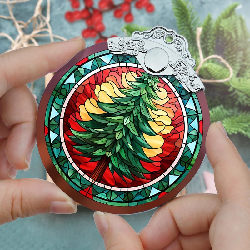 Jocidea Christmas الحلي الشجرة عيد الميلاد ديكور الحلي لعيد الميلاد شجرة عيد الميلاد الحلي الزخارف الزجاج ملون الزجاج الزخارف وأفكار الهدايا عيد الميلاد - Image 3