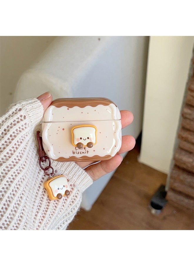 Generic Cute Three-Dimensional Toast Bread Airpods4 Generation Protective Cover 2 Generation 3 Generation Pro2 For Apple Bluetooth Earphone Case-Color:Three-dimensional Toast + Pendant-Applicable Models:Airpods 4th Generation  - Image 3