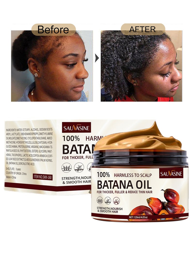 SAUVASINE - Batana Oil Hair Conditioner, 100% Natural Harmless to Scalp Nourishes Raw Batana Oil Hair Mask for Thicker, Fuller Hair, Reduces Thin Hair, Eliminates Split Ends, Prevents Hair Loss 120ml - Image 1