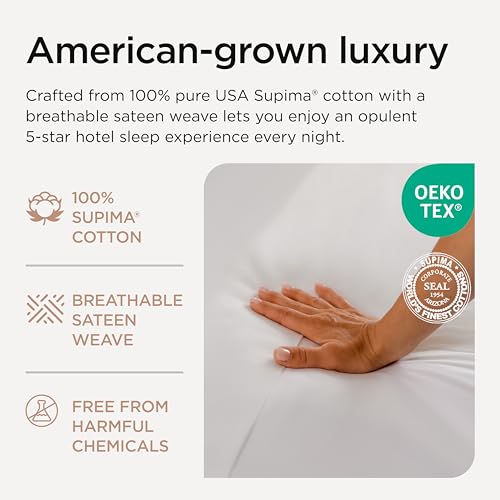 Threadmill Luxury Supima Queen Sheet Set, 1200 Thread Count 100% Cotton Sheets for Queen Size Mattress, 4 Pc Bed Sheets Queen Size Set, 5-Star Hotel Quality White Queen Sheets Elasticized Deep Pocket - Image 3