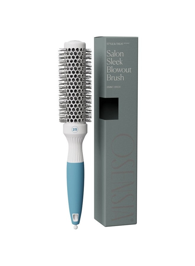Osensia Round Brush for Blow Drying - Extra Small Ceramic Thermal Ionic Roller Brush for Sleek, Salon Blowout - Lightweight Round Hair Brush for Precise Styling and Manageable Hair (Bristle 1.7in, Barrel 1in) - Image 1