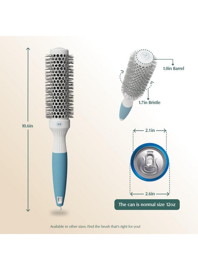 Osensia Round Brush for Blow Drying - Extra Small Ceramic Thermal Ionic Roller Brush for Sleek, Salon Blowout - Lightweight Round Hair Brush for Precise Styling and Manageable Hair (Bristle 1.7in, Barrel 1in) - Image 2