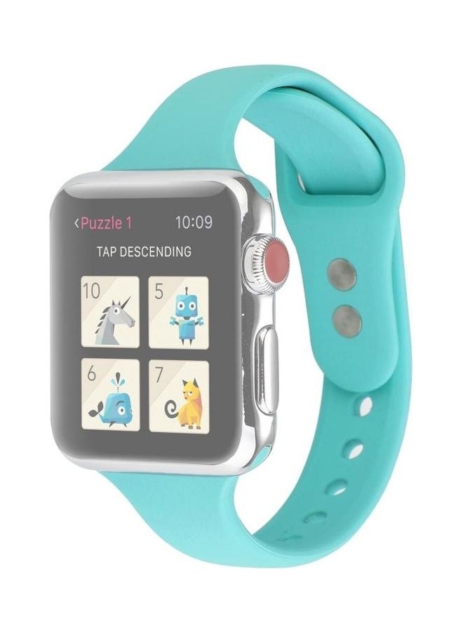 NIBEMINENT Double Buckle Replacement Wrist Strap For Apple Watch Series 6/SE/5/4 40mm And 3/2/1 38mm Mint Green  - Image 1
