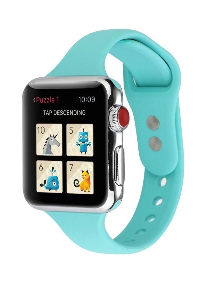 NIBEMINENT Double Buckle Replacement Wrist Strap For Apple Watch Series 6/SE/5/4 40mm And 3/2/1 38mm Mint Green  - Image 3