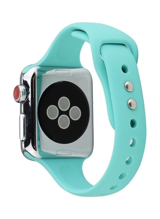 NIBEMINENT Double Buckle Replacement Wrist Strap For Apple Watch Series 6/SE/5/4 40mm And 3/2/1 38mm Mint Green  - Image 4