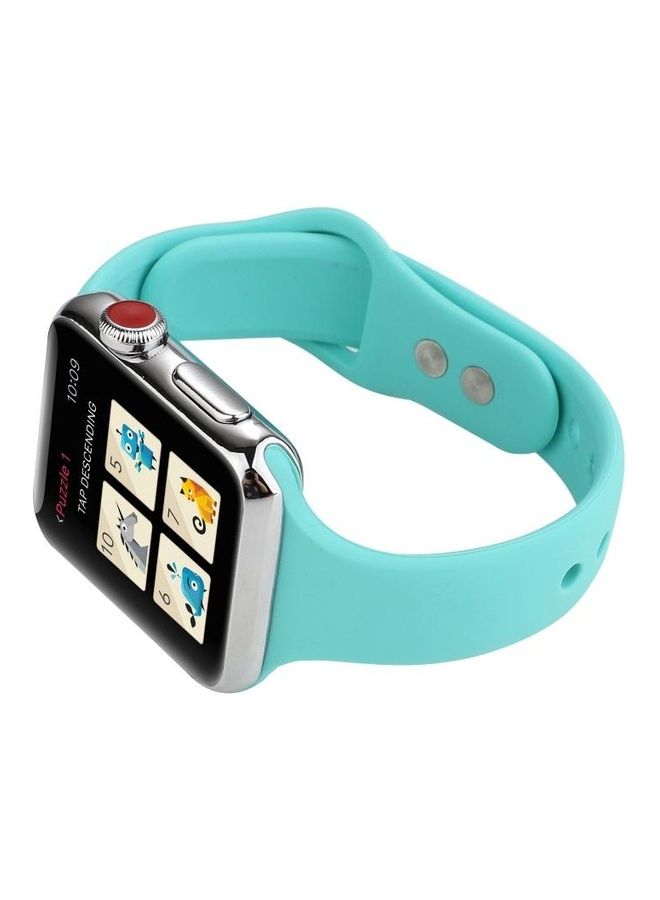 NIBEMINENT Double Buckle Replacement Wrist Strap For Apple Watch Series 6/SE/5/4 40mm And 3/2/1 38mm Mint Green  - Image 5