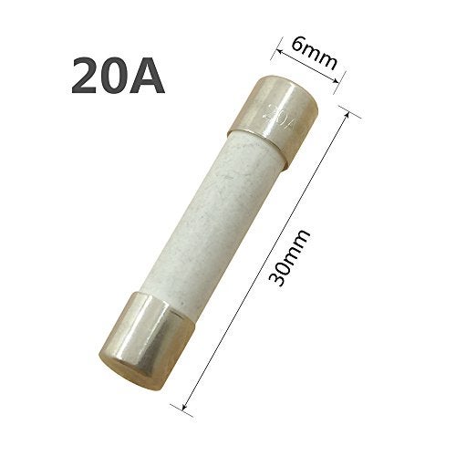 YOLISTIC (Pack of 20) 20 Amp 250V Microwave Slow-Blow Time Delay Fuse Ceramic 6x30mm Compatible and Universal Replacement for GE WB27X10388 and Whirlpool Kenmore Other Microwaves - Image 2
