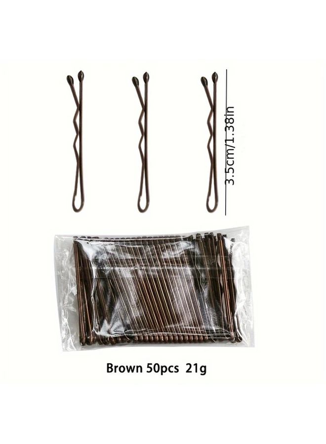 50 Pcs Mini Metal Hair Clips Brown 1.38 Inch Cute Hollow Design Durable Hair Fasteners For Styling And Hair Care - Image 5