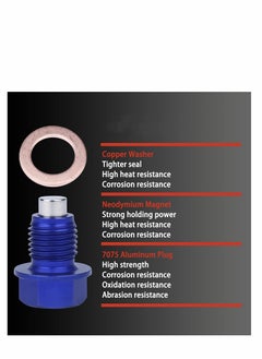 SYOSI Oil Drain Plug (M14 x 1.5 MM) Made of 7075 Aluminum with Neodymium Magnet Fits for Honda Acura Ford GM Mazda Hyundai KIA And More Vehicles  - Image 2