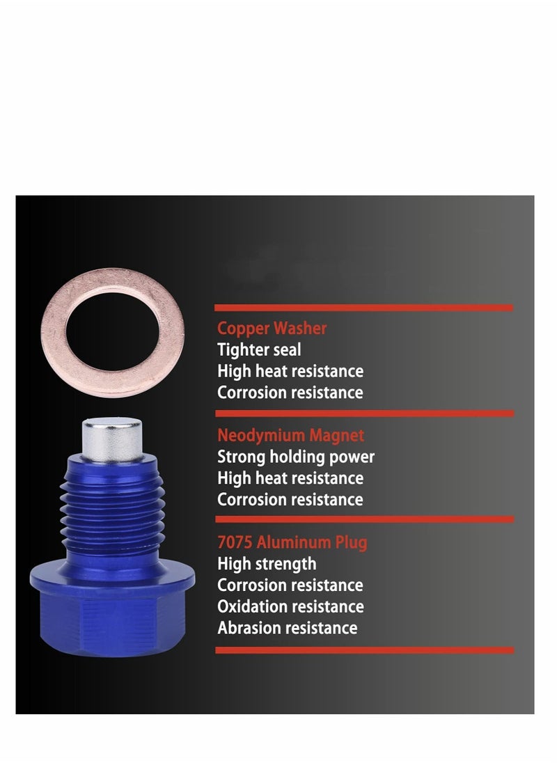 SYOSI Oil Drain Plug (M14 x 1.5 MM) Made of 7075 Aluminum with Neodymium Magnet Fits for Honda Acura Ford GM Mazda Hyundai KIA And More Vehicles  - Image 2