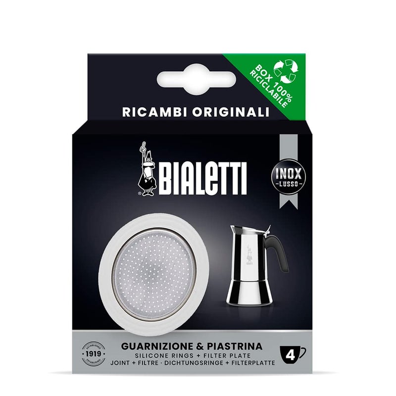 BIALeTTI Bialetti Replacement Gasket and Filter Set SS 4 Cup 
