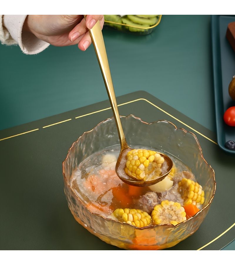 Golden 304 Stainless Steel Heart Shape Thickened Soup Ladle Pasta Cooker Colander - Image 4
