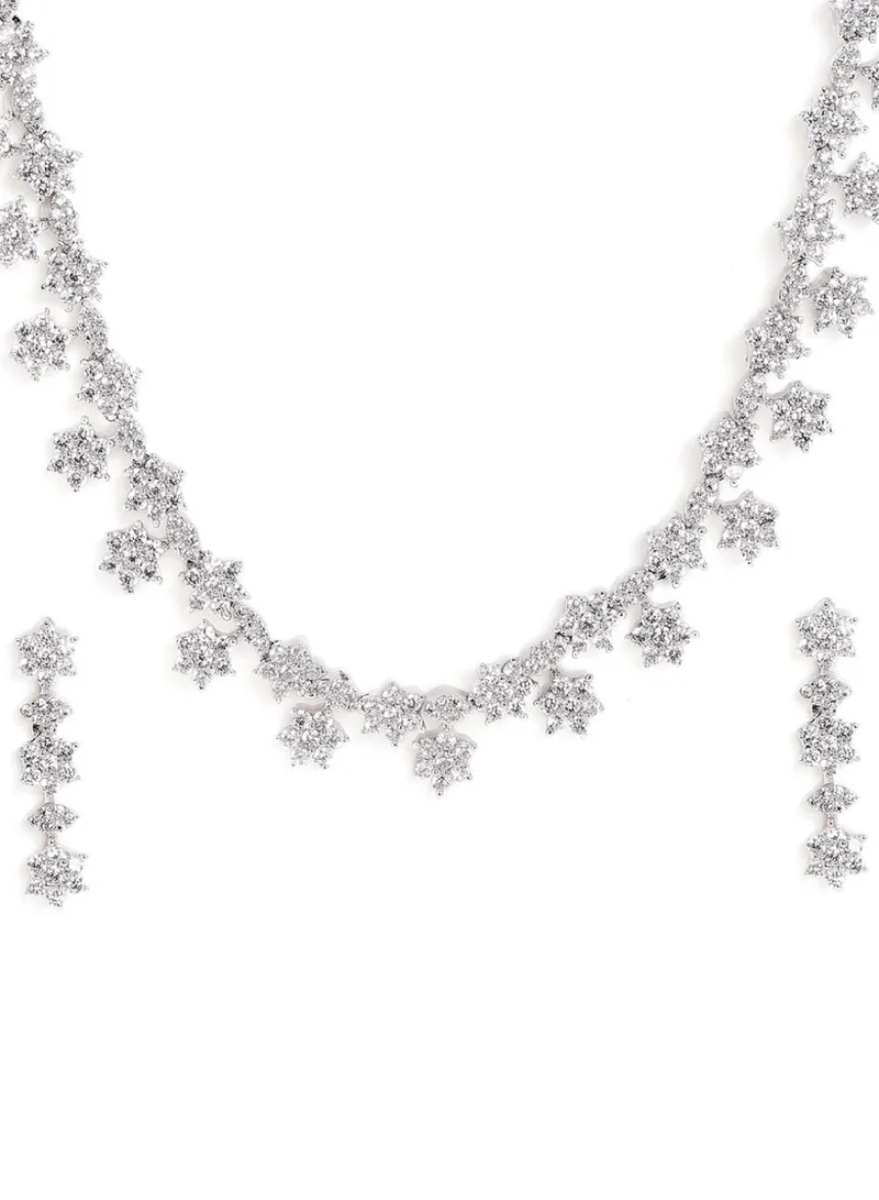 Priyaasi Studded Foral Design Jewellery Set