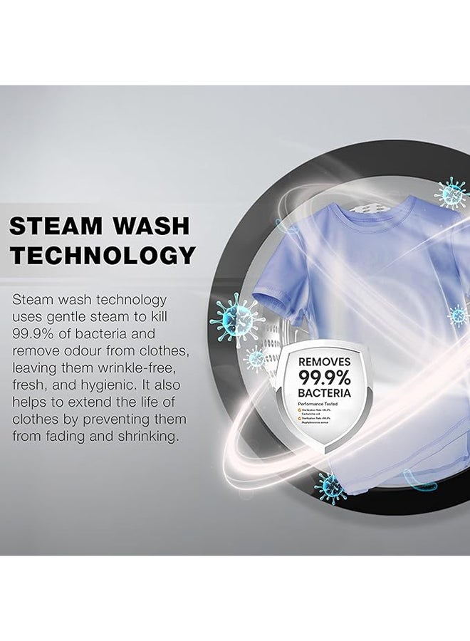 NIKAI 7KG 16 Programs Front Load Washer, Steam Wash, 1000 RPM, 4 Star Energy Saving Fully Automatic Washing Machine, Digital LCD Display, Child Lock, Best For Home And Small Family 7 kg 137 kW NWM701FN9 White - Image 3