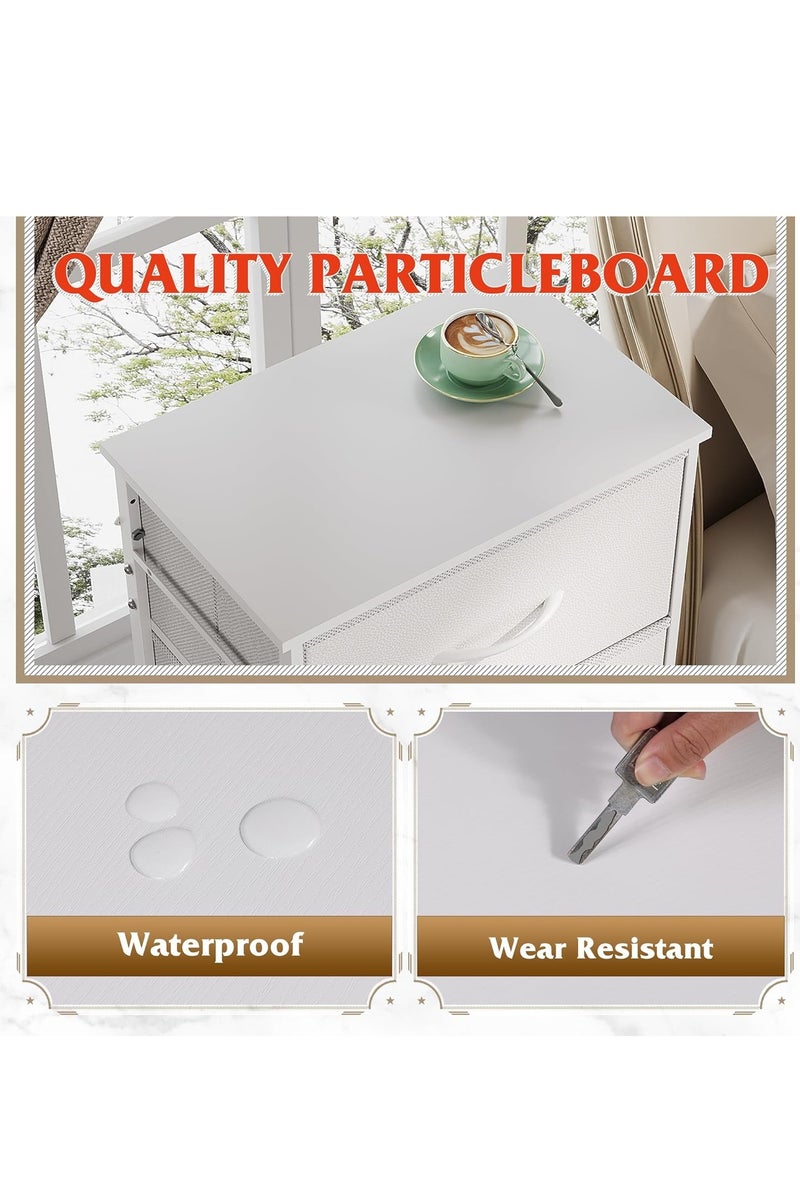 درسر مع 4 أدراج، برج تخزين الأقمشة، وحدة تنظيم لغرفة النوم، الرواق، المدخل، الخزائن، إطار صلب صلب، أعلى الخشب، مقبض سحب سهل أبيض - Image 5