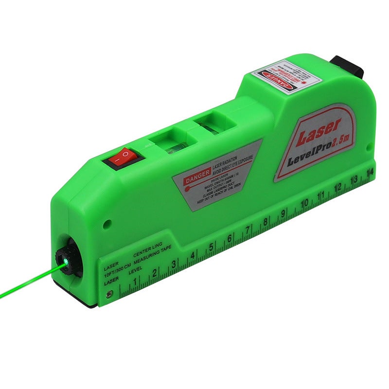 Portable decoration measuring tool 4 in 1 laser level laser tape with infrared small level(Green laser horizontal tape measure) - Image 1