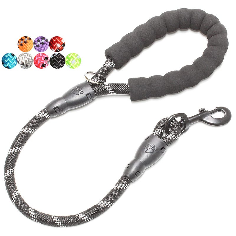 BAAPET 2/4/5/6 FT Dog Leash with Comfortable Padded Handle and Highly Reflective Threads for Small Medium and Large Dogs (2FT-1/2'', Black) - Image 1