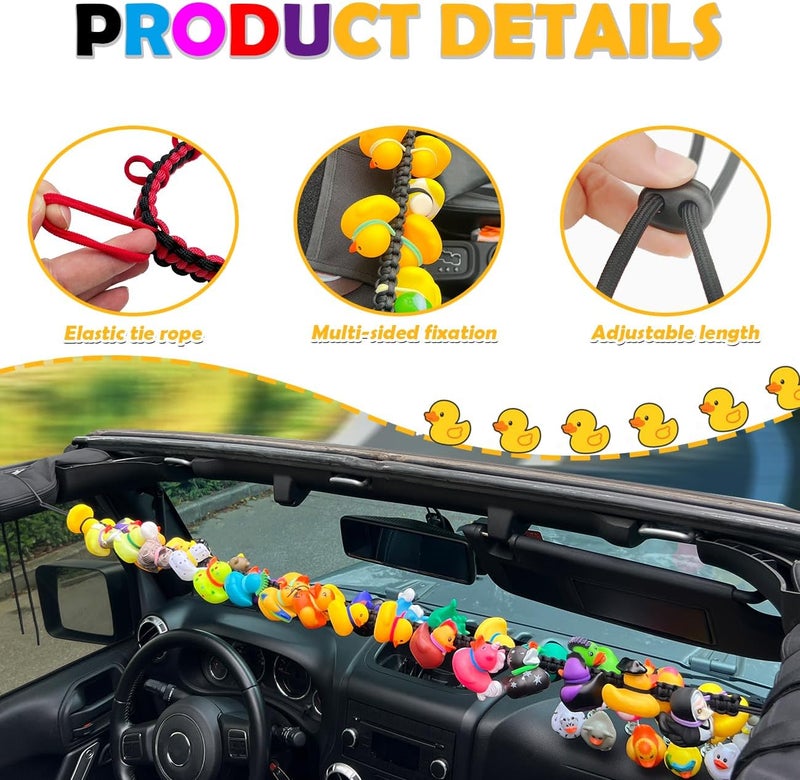 EJDRFN Paracord Duck Holder for Jeep Wrangler TJ JK JL - Black - Image 5
