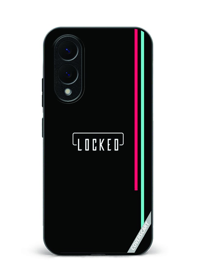 Protective Case Cover For Samsung Galaxy S25 Edge Locked Design Black