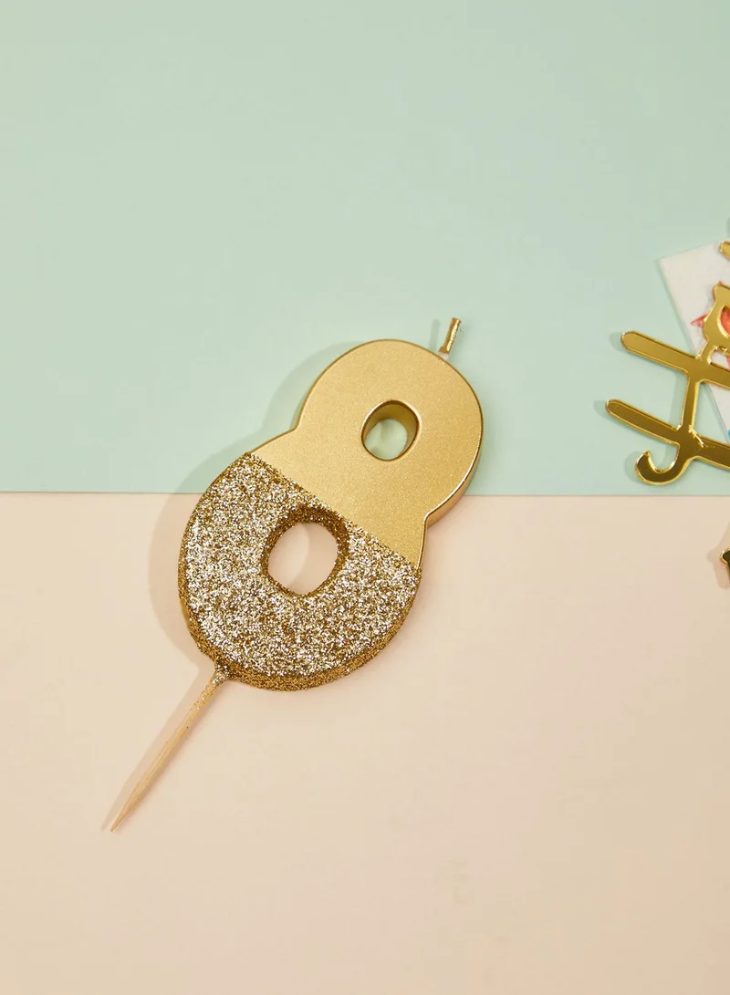 Talking Tables We Heart Birthdays Glitter Number Candle 8