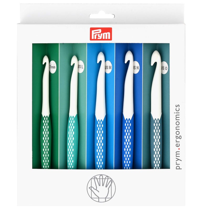 PRYM مجموعة إبر الكروشيه برايم إرجونوميكس، كبيرة (7 مم، L، M، N، O) - Image 1