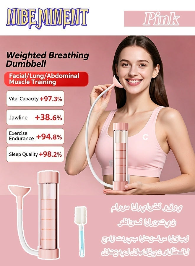 NIBEMINENT Adjustable Dumbbell Respiratory Trainer for Lungs & Breathing Trainer Lung Capacity Exerciser – Home Lung Function Rehabilitation Device for Adults & Kids, 3-Ball Incentive Spirometer for Abdominal Core Training & Jawline Slimming - Image 2