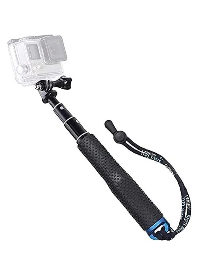 Selfie Stick 19” Waterproof Hand Grip Adjustable Extension Monopod Pole Compatible With GoPro Hero 9 8 7 6 5 4 3+ 3 2 1 Session  - Image 1
