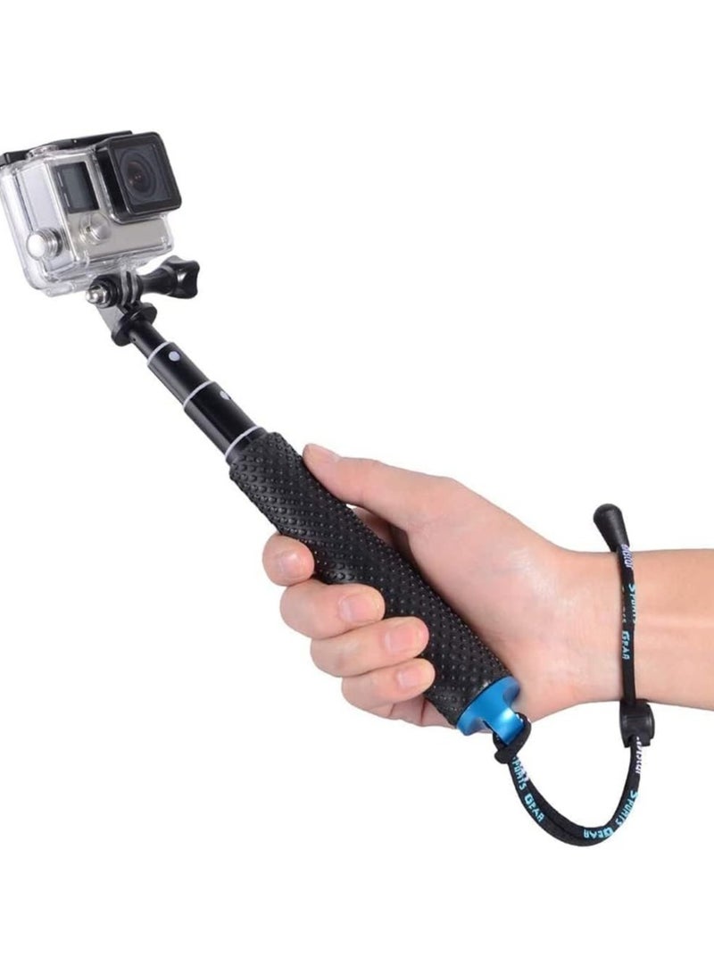 Selfie Stick 19” Waterproof Hand Grip Adjustable Extension Monopod Pole Compatible With GoPro Hero 9 8 7 6 5 4 3+ 3 2 1 Session  - Image 3